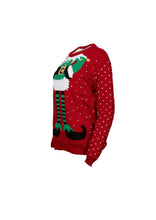 Load image into Gallery viewer, Polka dot red christmas elf design jumper
