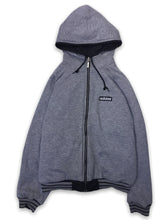 Load image into Gallery viewer, Adidas &#39;90s Reversible Long Sleeved Hooded Zip Grey and Black Jacket
