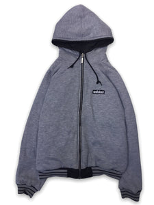 Adidas '90s Reversible Long Sleeved Hooded Zip Grey and Black Jacket