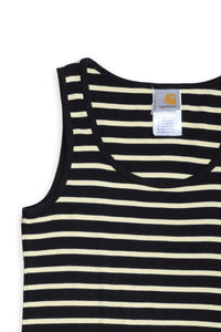 Carhartt black cream striped vest top