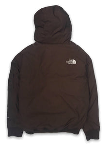 The North Face brown quilted hooded jacket
