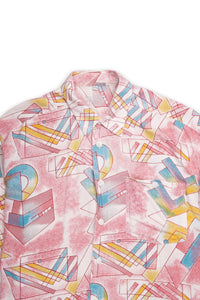 Pink Patterned '80s Button Down Shirt