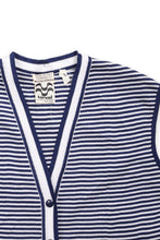 Load image into Gallery viewer, Navy and white striped knit gilet
